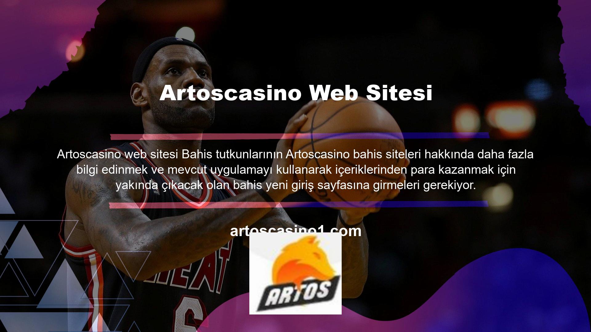 Artoscasino web sitesi, Türkçe seçenekleriyle çevrimiçi bahis uygulaması sunmaktadır