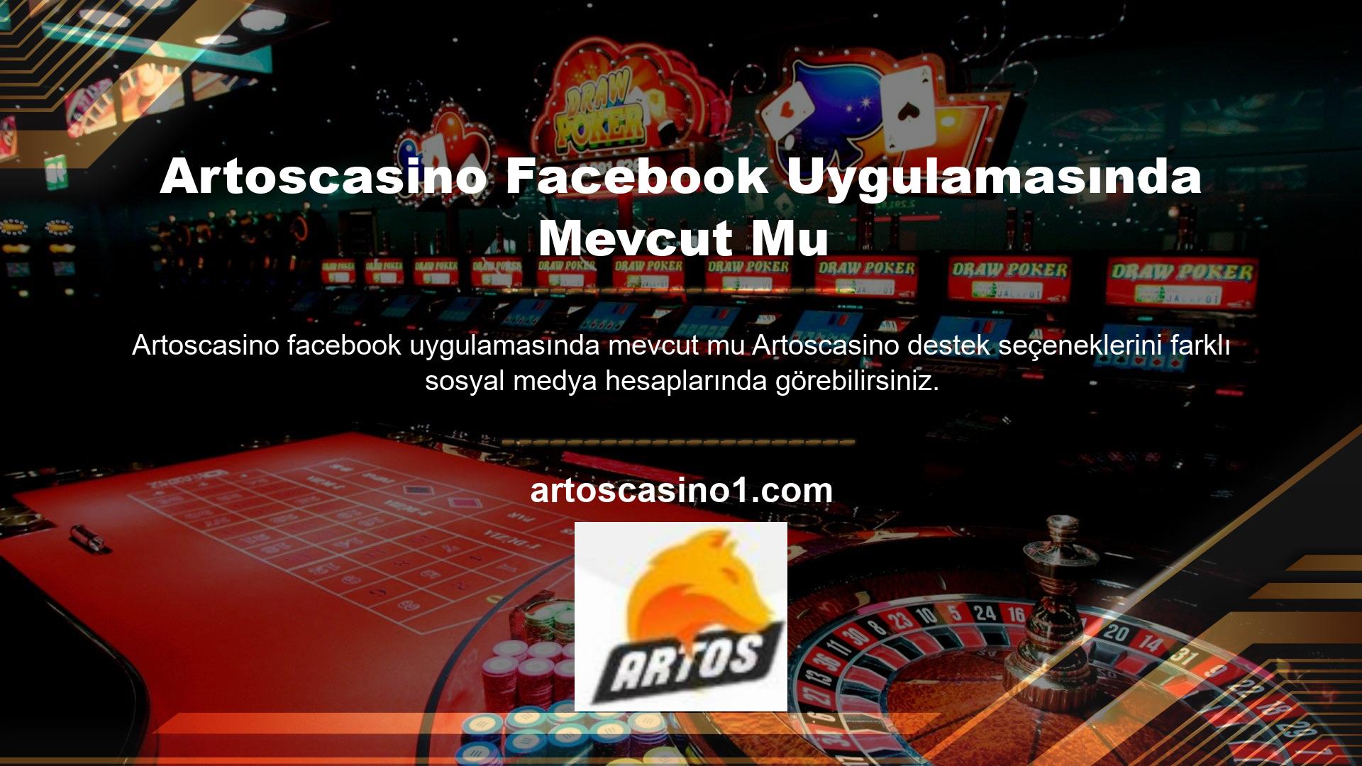 Artoscasino Facebook tekniğini farklı aşamalarda kullanmak size daha fazla destek alma Artoscasino verecektir