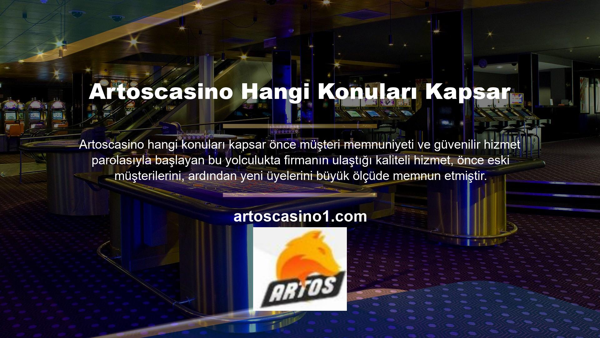 Artoscasino dışında yatırım yapan oyuncular, Artoscasino en iyi bahis oranlarını, en eğlenceli slot makinelerini, en kaliteli ve en karlı casino oyunlarını ve bir casino sitesinden bekleyeceğiniz tüm istisnaları bulacaklardır